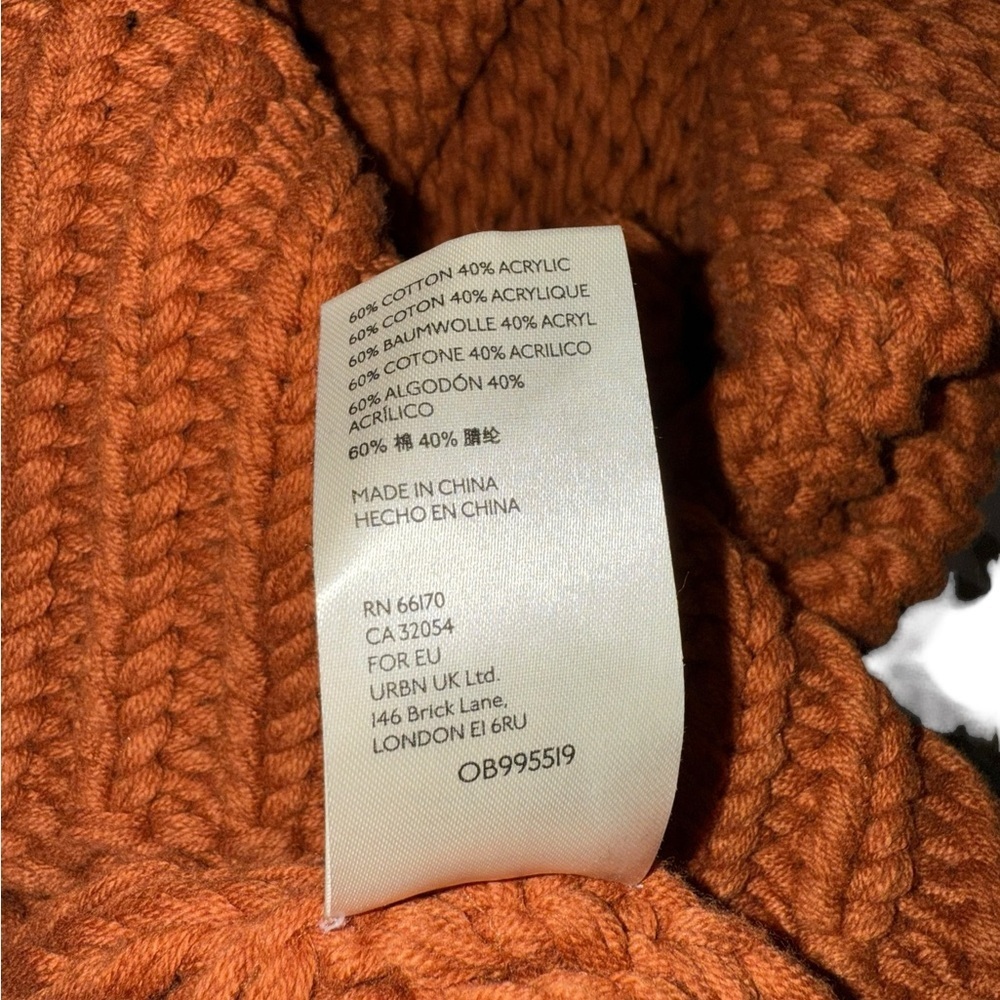 Free People My Only Sunshine Chunky Slouchy Knit Sweater Tuscan Earth Orange XS - Picture 10 of 10